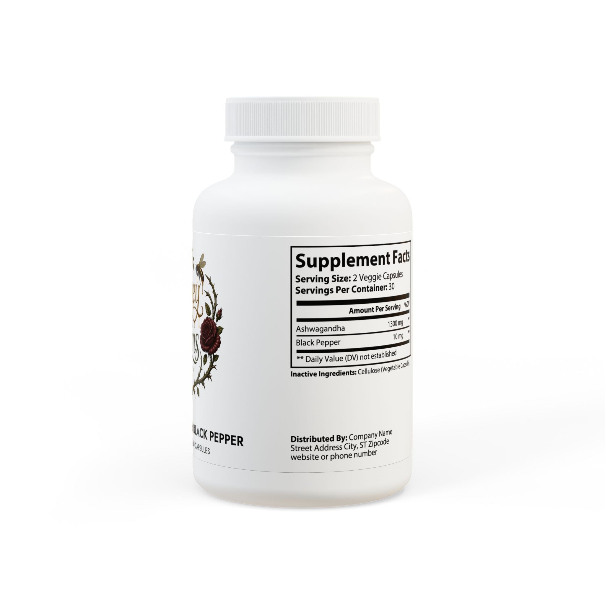 Ashwagandha and Black Pepper Supplement (60 capsules)